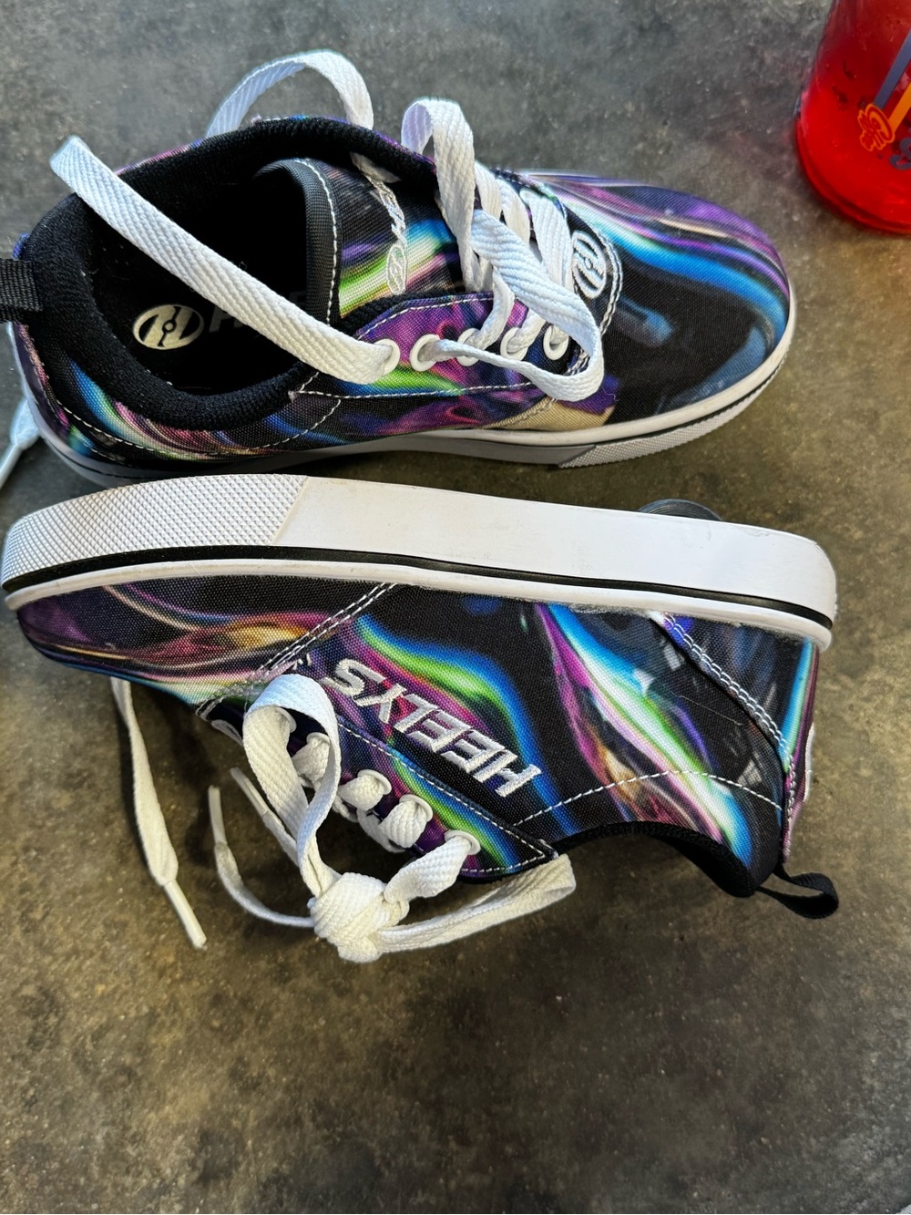 Heelys Kids Black Sneakers with Rainbow Streaks